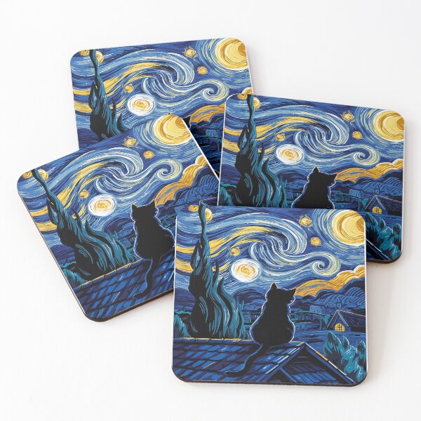 Item preview, Cat Starry Night Van Gogh Cat Art Lover Funny Cat designed and sold by KevinorNorris.