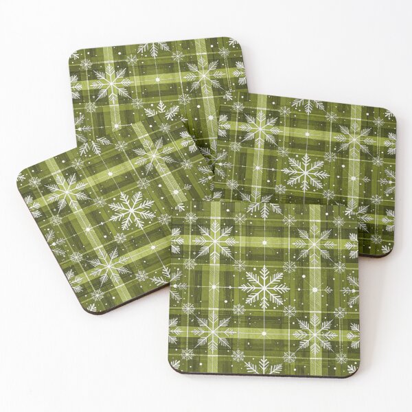 Item preview, Rustic Green Plaid Snowflake Pattern designed and sold by adlkh.