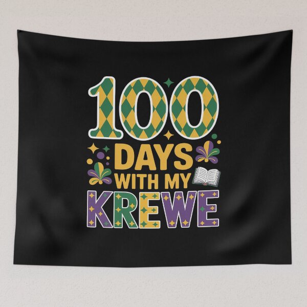Item preview, 100 Days With My Krewe Mardi Gras Carnival Teacher Students designed and sold by Catharsiscath.