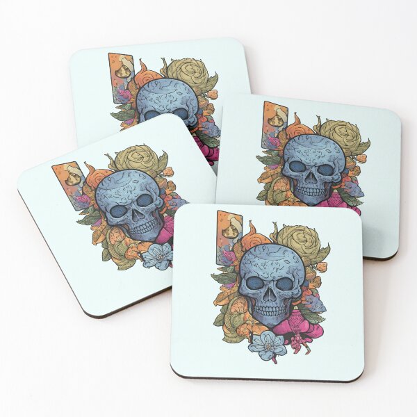 Item preview, Floral Skull Illustration – Skull with floral accents | Dark Botanical Art designed and sold by ValeriValera.