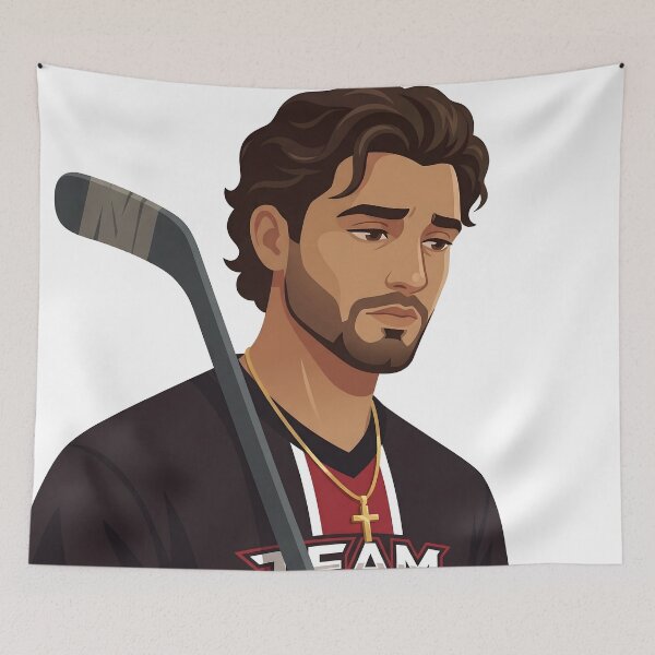 Item preview, Ilya Rozanov Hockey Player Poster Stylized Portrait, Team Jersey Gold Chain Wall Art Print, Sports Character Fan Merch Decor designed and sold by AbstractAuraArt.