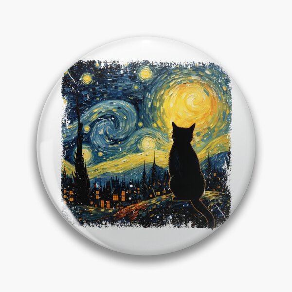 Item preview, Cat Starry Night Van Gogh Cat for Cat Lover Cat Mom Cat Dad designed and sold by KevinorNorris.