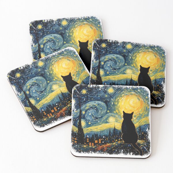 Item preview, Cat Starry Night Van Gogh Cat for Cat Lover Cat Mom Cat Dad designed and sold by KevinorNorris.