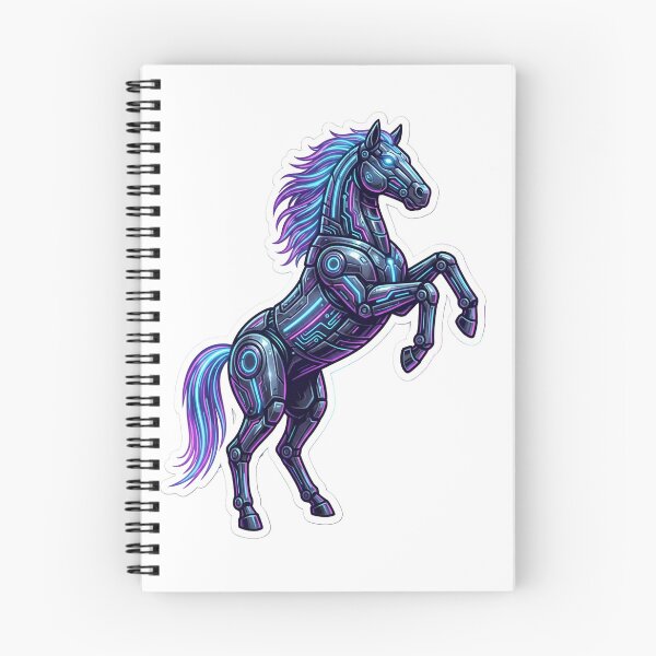 Item preview, Year of the Horse 2026 Cyberpunk Neon Zodiac Robotic Sci-Fi Stallion designed and sold by StickyGuys.