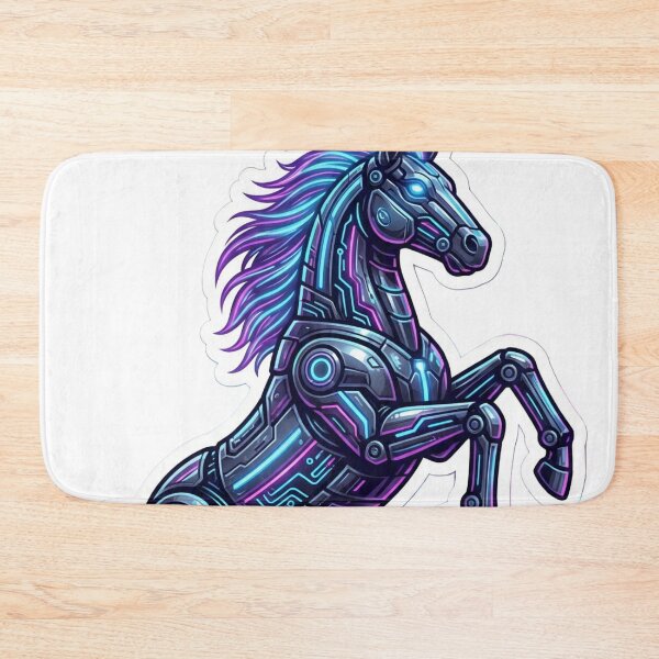 Item preview, Year of the Horse 2026 Cyberpunk Neon Zodiac Robotic Sci-Fi Stallion designed and sold by StickyGuys.