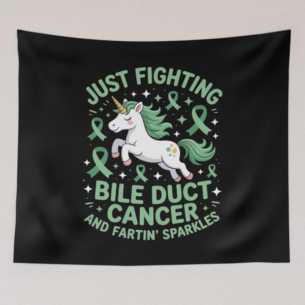 Item preview, Fighting Bile Duct Cancer Quote Farting Unicorn Awareness designed and sold by Catharsiscath.