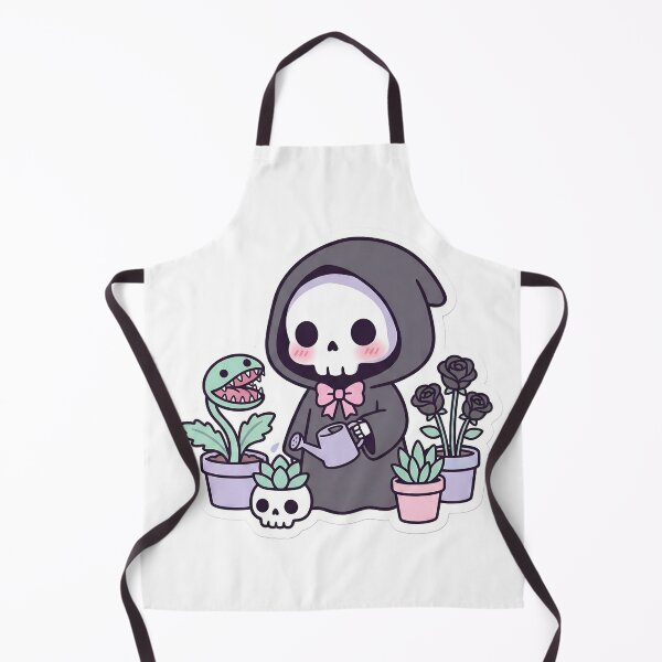 Item preview, Cute Grim Reaper Gardener Watering Carnivorous Plants Kawaii Pastel Goth Aesthetic designed and sold by StickyGuys.