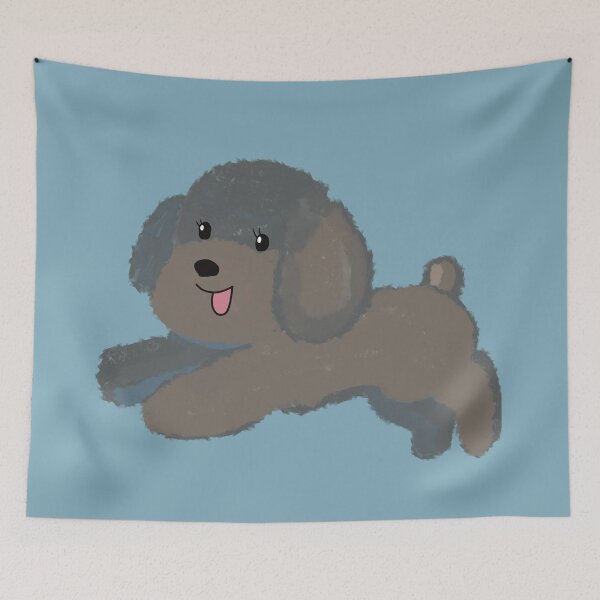 Item preview, Running Toy poodle Blue gray designed and sold by tayaan.