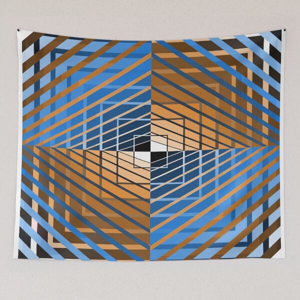 Item preview, Asymmetric Design, Blue and Brown, Geometric Abstraction, Abstract Art designed and sold by DDJust4U.