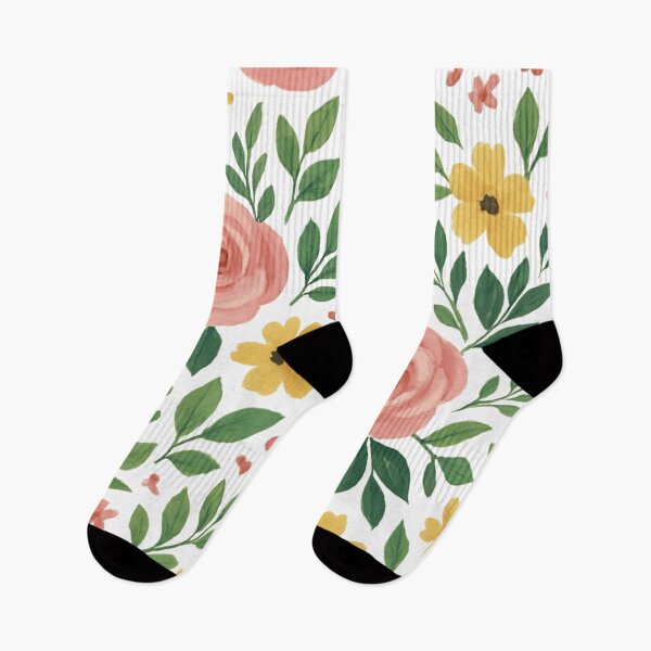 Item preview, Vintage Hand-Painted Pink Rose and Wildflower Pattern designed and sold by adlkh.