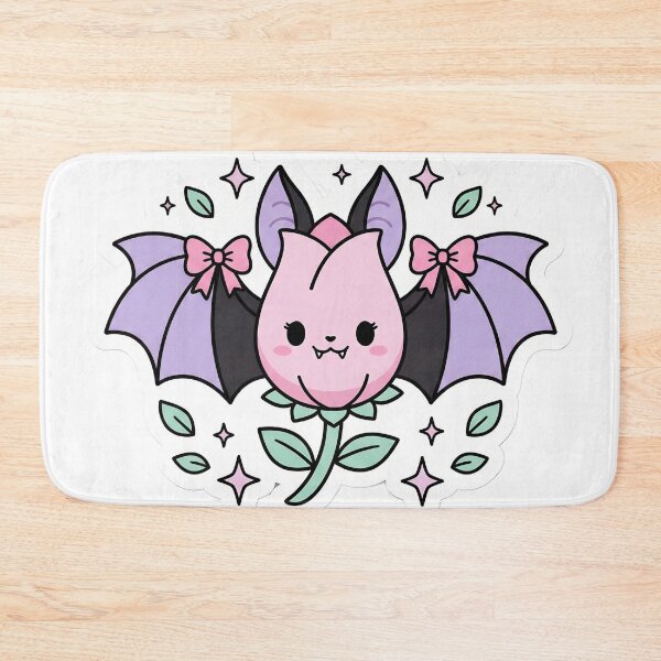 Item preview, Kawaii Pastel Goth Bat Flower Spooky Cute Botanical Hybrid Sticker designed and sold by StickyGuys.