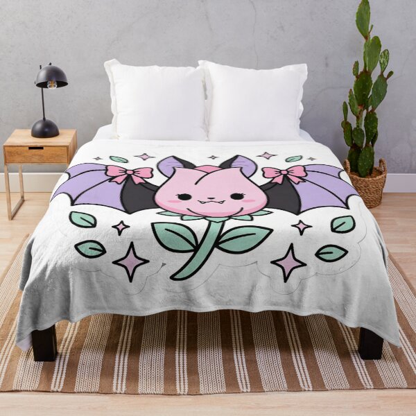 Item preview, Kawaii Pastel Goth Bat Flower Spooky Cute Botanical Hybrid Sticker designed and sold by StickyGuys.