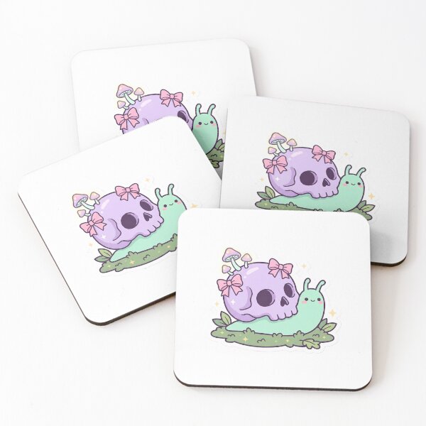 Item preview, Kawaii Pastel Goth Snail with Skull Shell and Mushrooms Spooky Cute Cottagegoth designed and sold by StickyGuys.