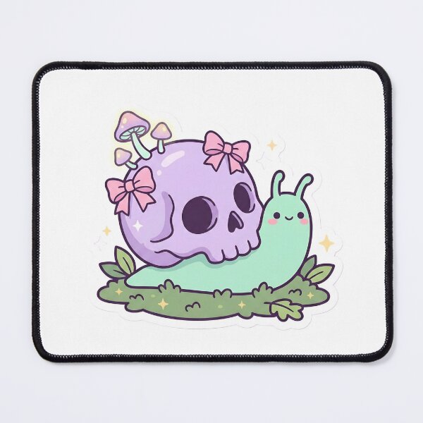 Item preview, Kawaii Pastel Goth Snail with Skull Shell and Mushrooms Spooky Cute Cottagegoth designed and sold by StickyGuys.