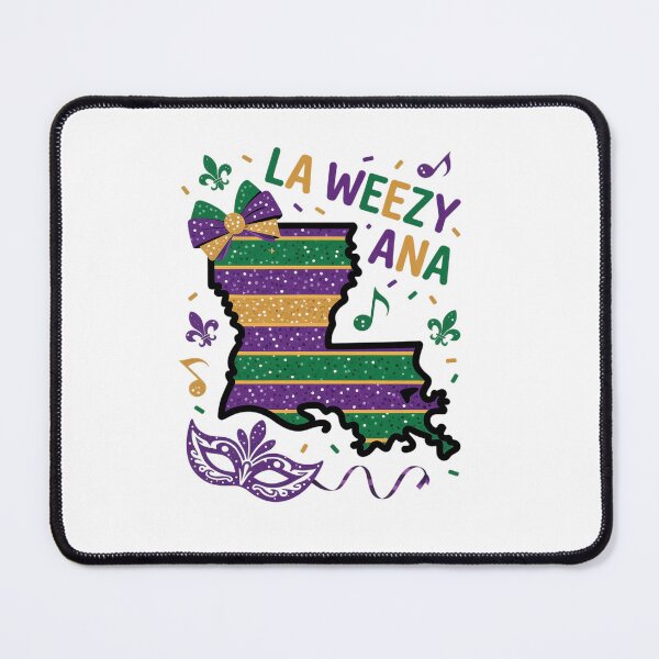 Item preview, La Weezy Ana Mardi Gras Louisiana Map Fat Tuesday designed and sold by Catharsiscath.