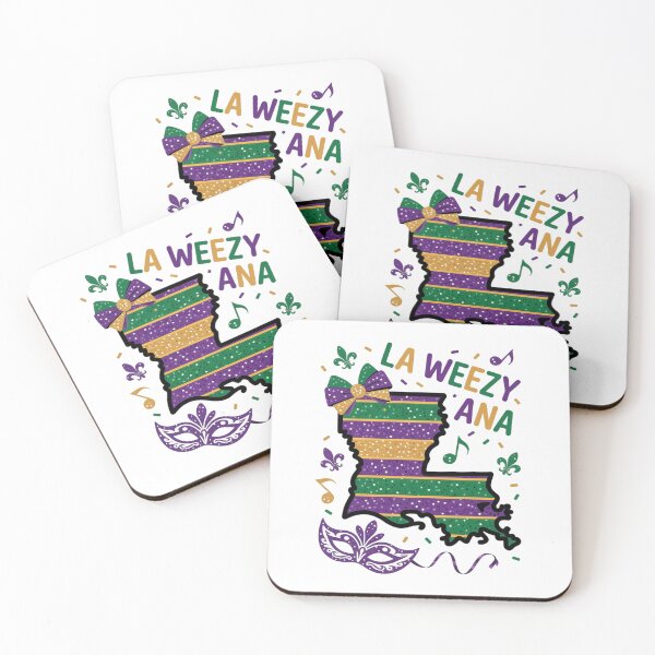 Item preview, La Weezy Ana Mardi Gras Louisiana Map Fat Tuesday designed and sold by Catharsiscath.