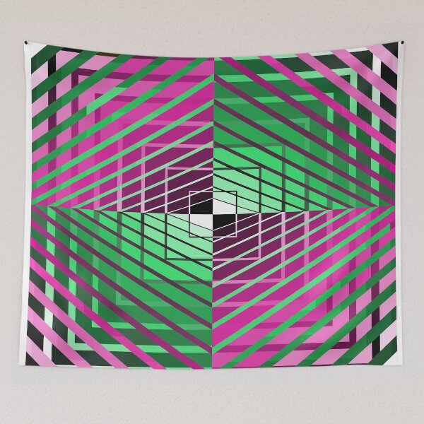 Item preview, Asymmetric Design, Pink and Green, Geometric Abstraction, Abstract Art designed and sold by DDJust4U.
