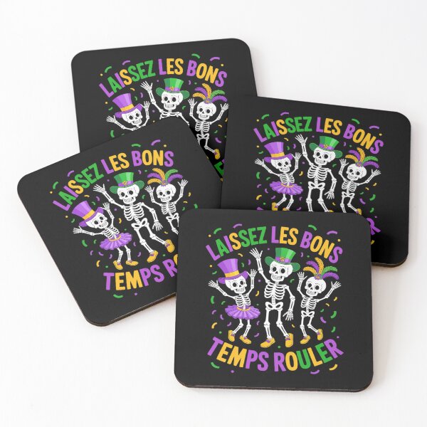 Item preview, Laissez Les Bon Temps Rouler Mardi Gras Dancing Skeleton designed and sold by Catharsiscath.