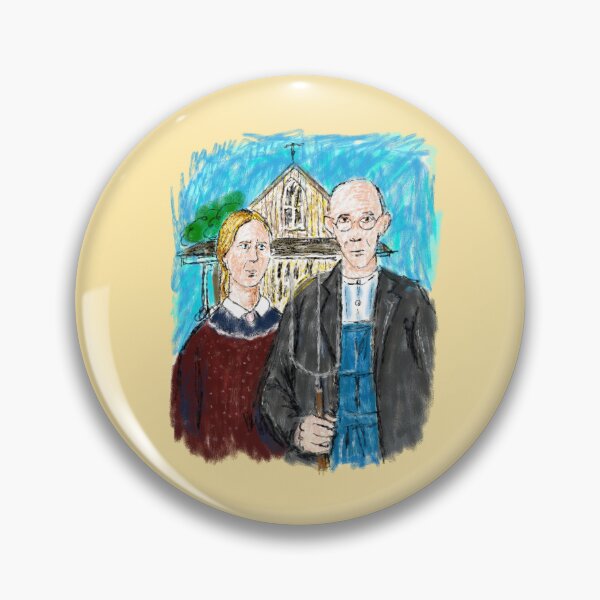 Item preview, American Gothic In Crayon designed and sold by Kate Miller Illustrator.