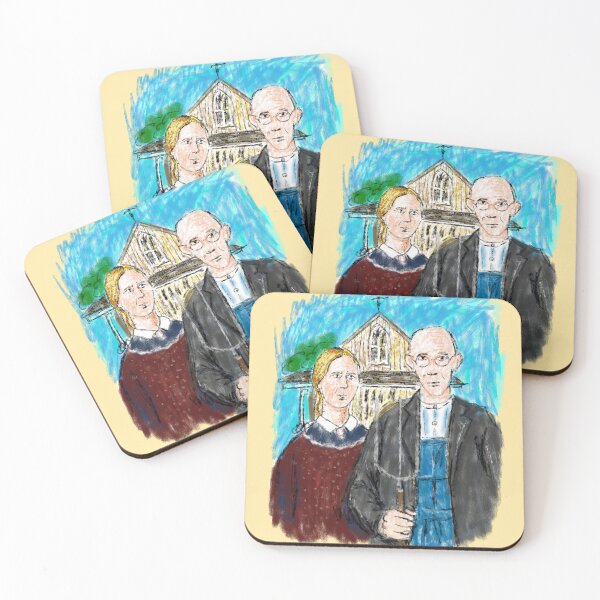 Item preview, American Gothic In Crayon designed and sold by Kate Miller Illustrator.