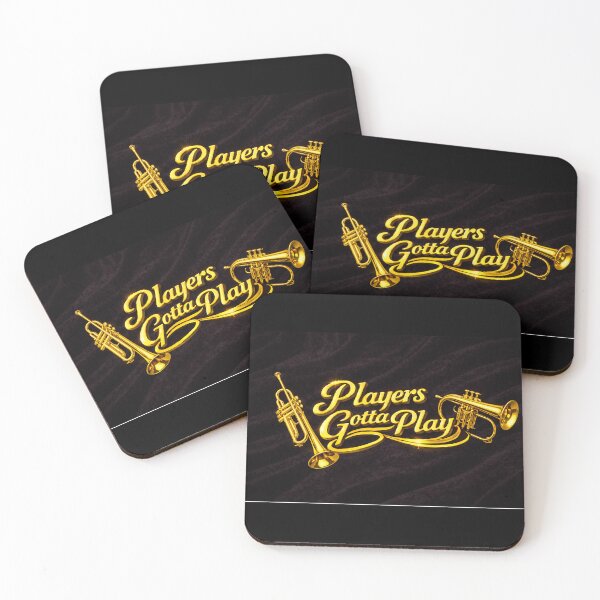 Item preview, Players Gotta Play – Gold Trumpet & Flugelhorn on Black Velvet designed and sold by MySheetMusicArt.