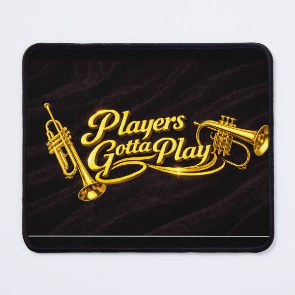 Item preview, Players Gotta Play – Gold Trumpet & Flugelhorn on Black Velvet designed and sold by MySheetMusicArt.