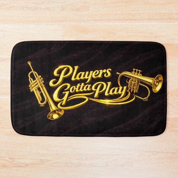 Item preview, Players Gotta Play – Gold Trumpet & Flugelhorn on Black Velvet designed and sold by MySheetMusicArt.