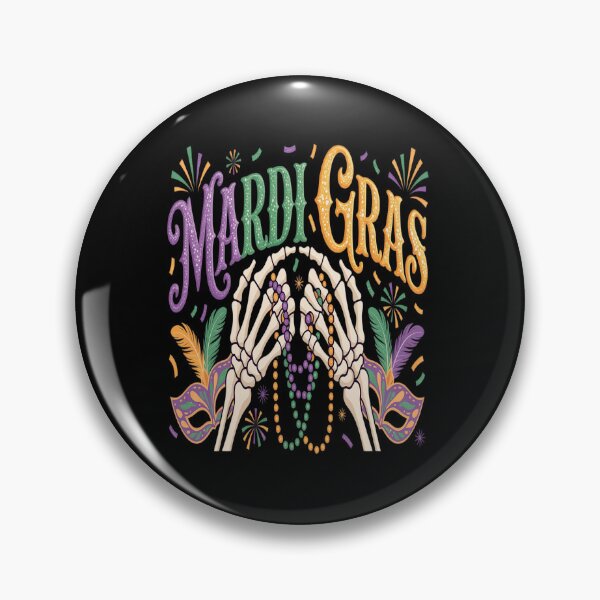 Item preview, Mardi Gras Skeleton Hands Holding Beads As Boobs Parades designed and sold by Catharsiscath.