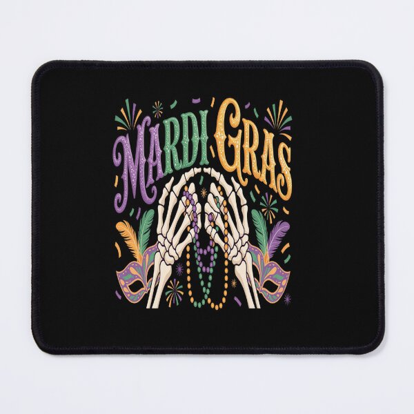 Item preview, Mardi Gras Skeleton Hands Holding Beads As Boobs Parades designed and sold by Catharsiscath.