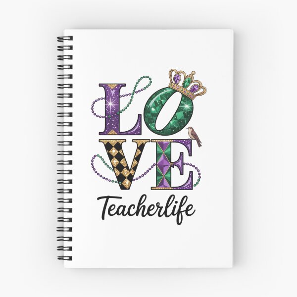 Item preview, Teacher Mardi Gras LOVE Teacher Life Carnival Beads Leopard designed and sold by Catharsiscath.