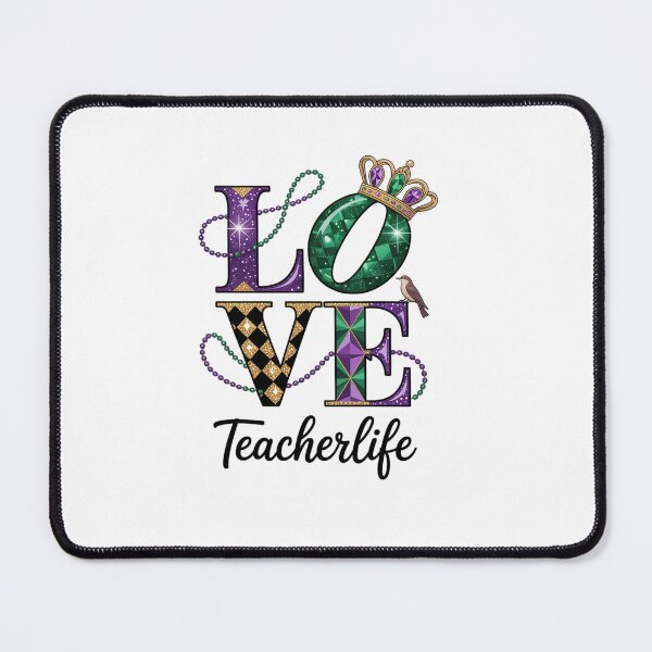 Item preview, Teacher Mardi Gras LOVE Teacher Life Carnival Beads Leopard designed and sold by Catharsiscath.