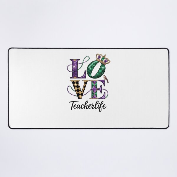 Item preview, Teacher Mardi Gras LOVE Teacher Life Carnival Beads Leopard designed and sold by Catharsiscath.