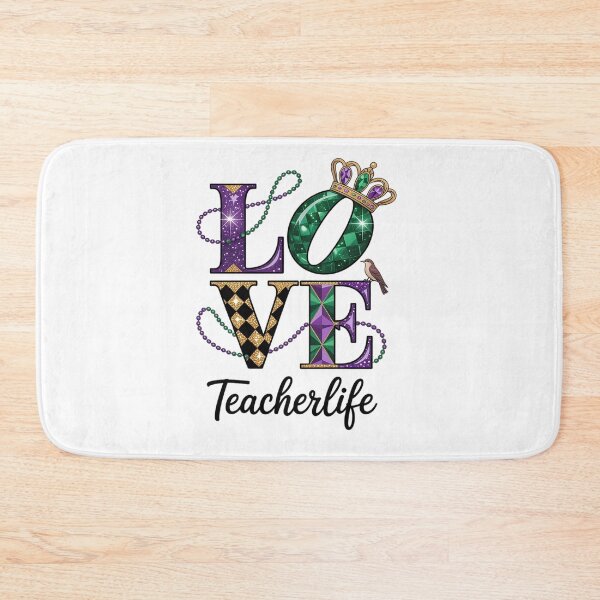 Item preview, Teacher Mardi Gras LOVE Teacher Life Carnival Beads Leopard designed and sold by Catharsiscath.
