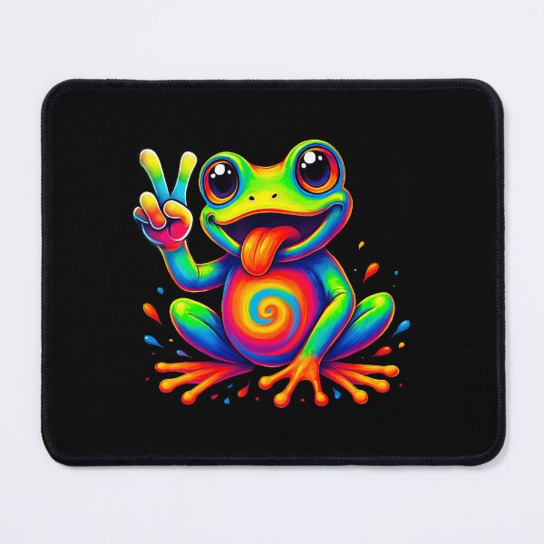 Item preview, Tie Dye Peace Sign Frog Retro Hippie Style Vibrant Colors designed and sold by elihletoriong.