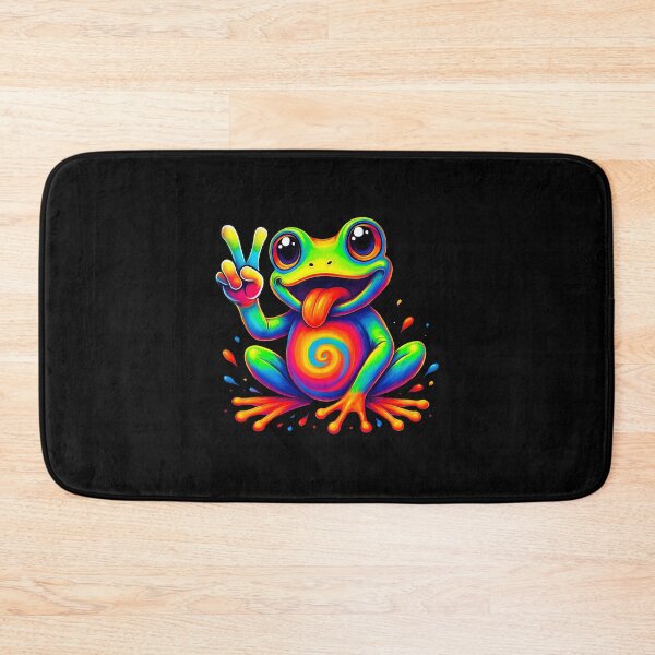 Item preview, Tie Dye Peace Sign Frog Retro Hippie Style Vibrant Colors designed and sold by elihletoriong.