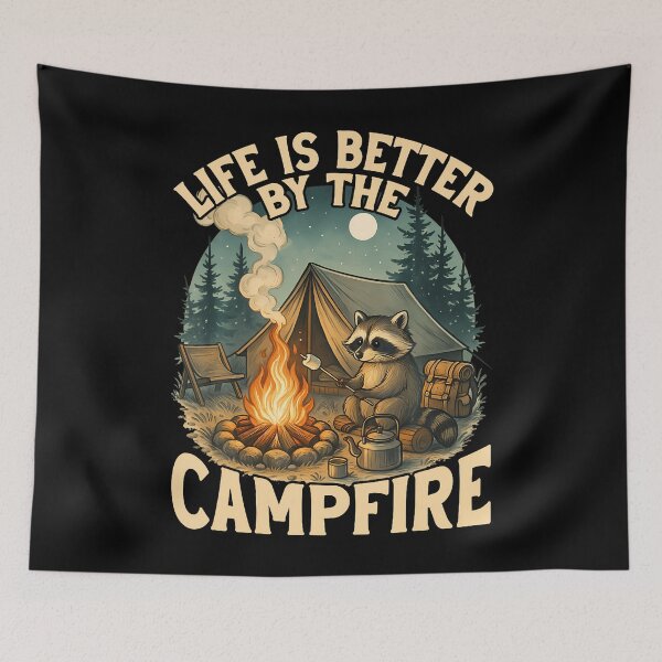 Item preview, Life Is Better By The Campfire Smores Funny Raccoon Camping designed and sold by pfanodlnazb.