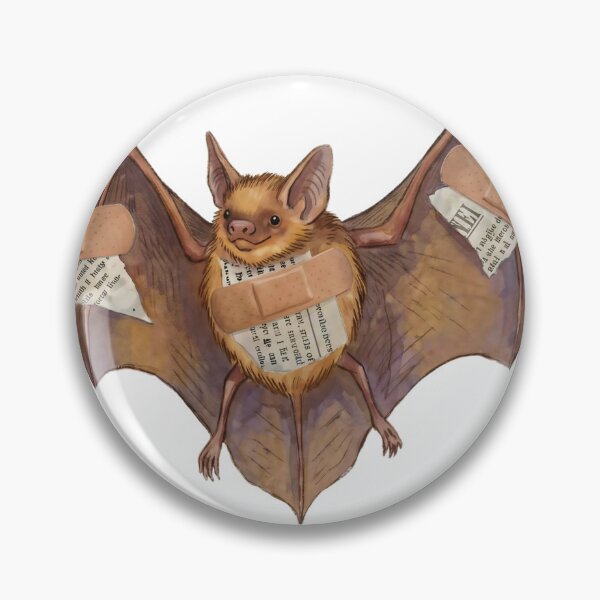 Item preview, Bandage-Covered Clumsy Bat - Cute Funny Bat Art designed and sold by homybear.