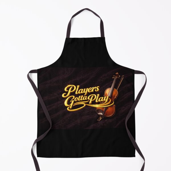 Item preview, Players Gotta Play – Violin Edition | Gold Script on Black Velvet designed and sold by MySheetMusicArt.