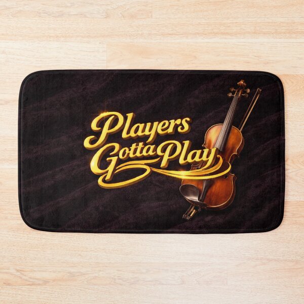 Item preview, Players Gotta Play – Violin Edition | Gold Script on Black Velvet designed and sold by MySheetMusicArt.