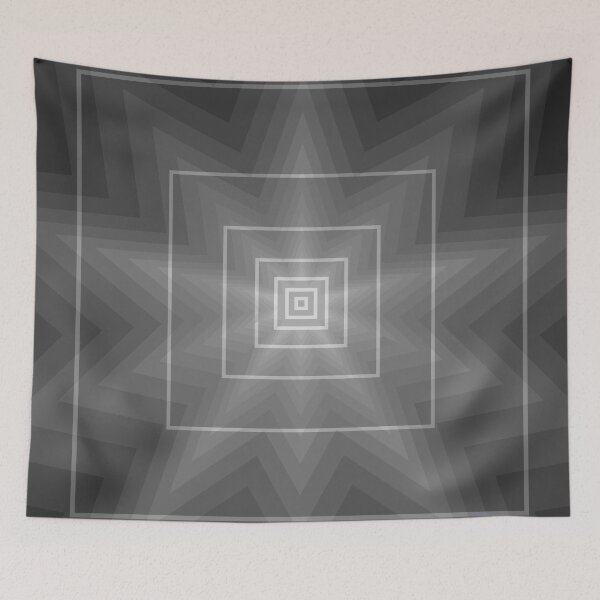 Item preview, Ten Point Star Geometric Abstraction in Greyscale designed and sold by DDJust4U.