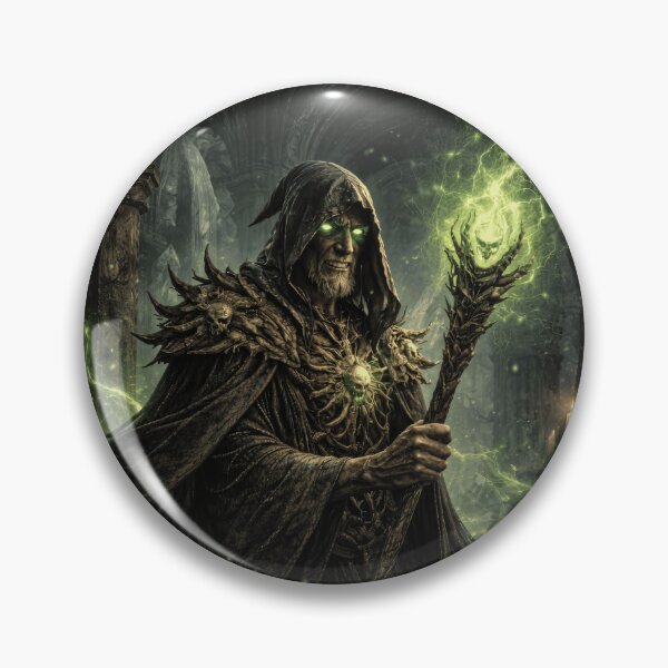 Item preview, Necromancer of the Green Arcane – Dark Fantasy Wizard Art designed and sold by DrakariArt.