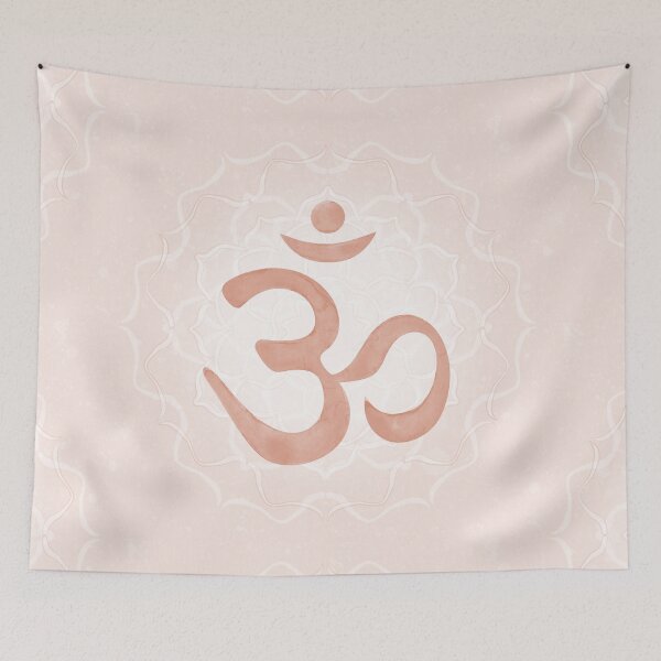 Item preview, OM Mandala Light Watercolor Bija - Coral designed and sold by Irene Estelle.