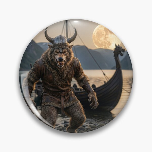 Item preview, Werewolf Viking Under a Full Harvest Moon designed and sold by Tridentulus.