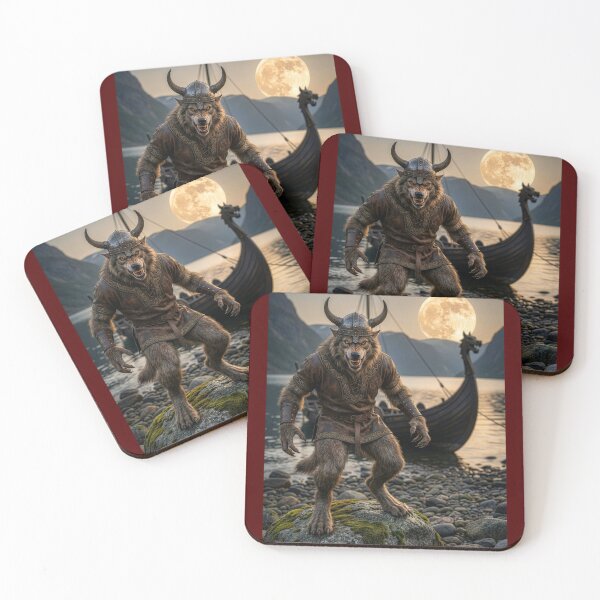 Item preview, Werewolf Viking Under a Full Harvest Moon designed and sold by Tridentulus.