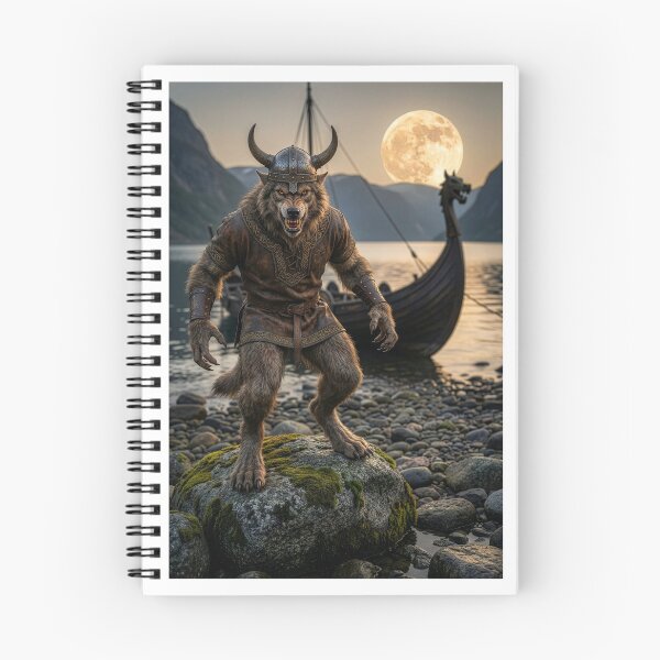 Item preview, Werewolf Viking Under a Full Harvest Moon designed and sold by Tridentulus.