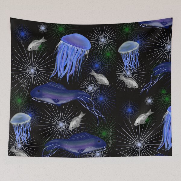 Item preview, Jellyfish and Fish design designed and sold by Nightflyer Art.