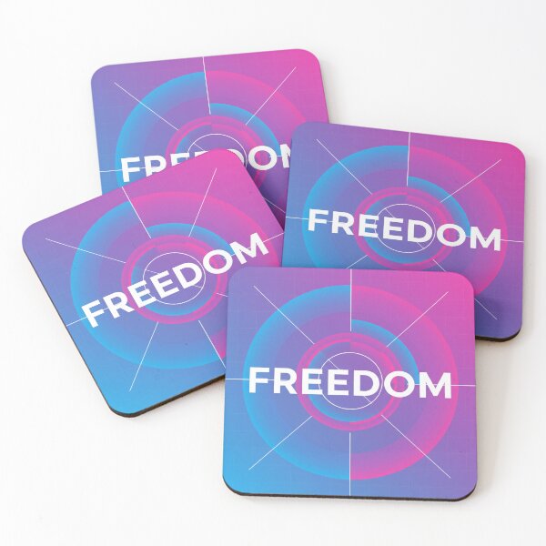 Item preview, FREEDOM Modern Neon Gradient Geometric Typography Design designed and sold by goodcrystals.