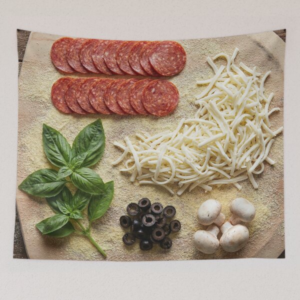 Item preview, Rustic Homemade Pizza Ingredients Knolling designed and sold by SavinMercantile.
