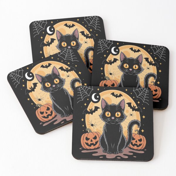 Item preview, Cute Black Cat With Bat Wings Pumpkin Halloween designed and sold by StuffNestie.