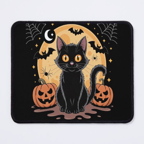 Item preview, Cute Black Cat With Bat Wings Pumpkin Halloween designed and sold by StuffNestie.